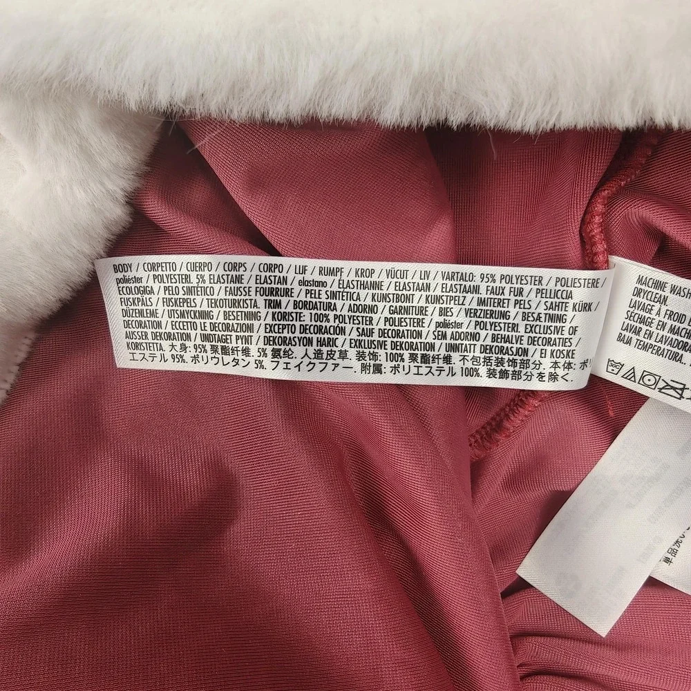 Disney Baby Dress Girls 12-18 Months Pink Minnie Mouse Velour Fur Trim New